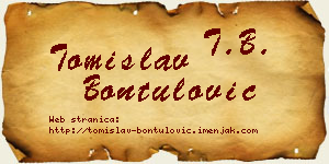Tomislav Bontulović vizit kartica
